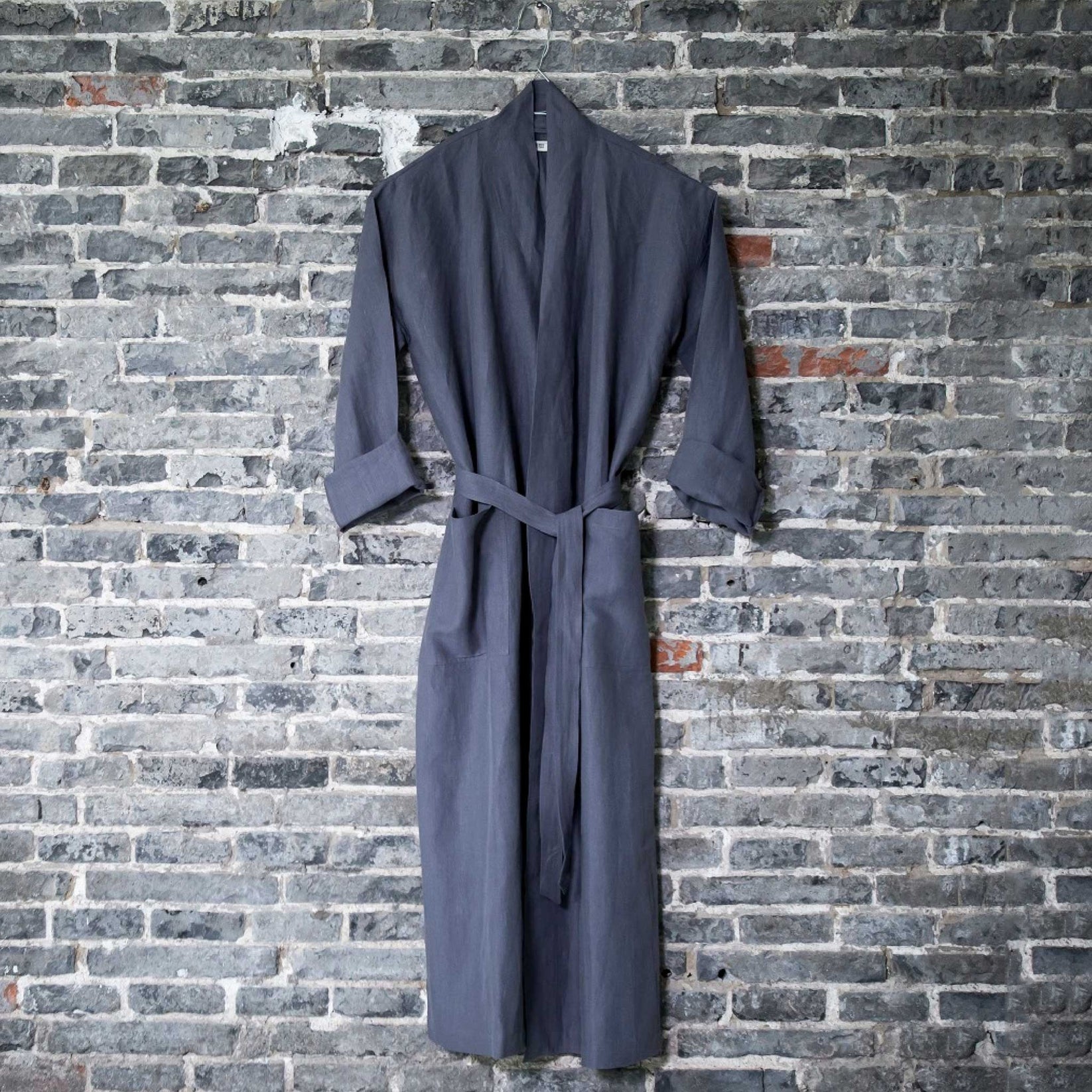 linen kimono dressing gown Lanis Robe 1 / Bone main image 0